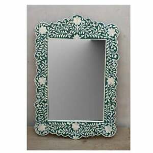 bone inlay mirror, handmade frame wooden modern floral pattern gift item home dé