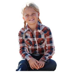 CTW3230044 Cruel Girl Girls' Long Sleeve Snap Shirt - Multicolor NEW - Picture 1 of 6