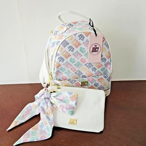Juicy by Juicy Couture Glam Pull Out Pouch Rainbow Multi dot Mini Backpack NWT - Picture 1 of 9