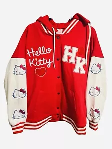 Hello Kitty New Patch Varasity Jacket Embroidered Plus Size 2X Sanrio 50th Anniv - Picture 1 of 17