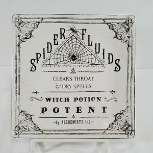 222 Fünfte Spinne Flüssigkeiten Hexentrank 8" Teller Heiligtum Apotheker Halloween s/w - Bild 1 von 8