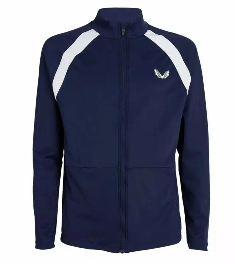 Castore Golf Jacke mit durchgehendem Reißverschluss, marineblau, mittel, NEU