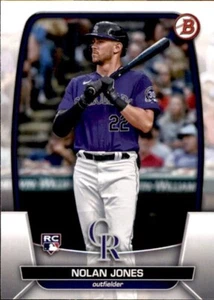 2023 BOWMAN PAPEL BASE RC #74 NOLAN JONES COLORADO ROCKIES TARJETA DE NOVATO - Imagen 1 de 2