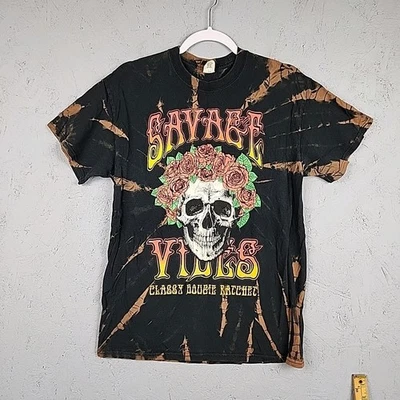 Savage Vibes рубашка женщин большой Tye краситель стильный Bougie Rachet череп розы Gothic  - Изображение 1 из 4