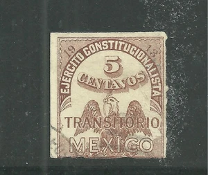 MEXICO 1914 EJER. CONST, 5 CENTS REVENUE USED AS POSTAGR (P411) - Picture 1 of 1