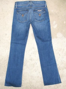 Hudson Beth Baby Boot Ankle Flap Jeans Women Sz 26 Blue Distressed+Stretch L26.5 - Picture 1 of 11
