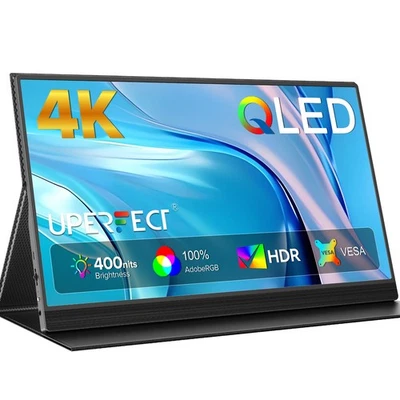 UPERFECT 15.6" 4K Gaming Monitor QLED PC Screen Portable Monitor USB C 100%Adobe - Image 1 of 4