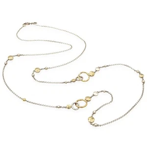 John Hardy Dot Sterling Silver 18K Yellow Gold Station Necklace - Picture 1 of 4