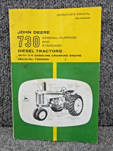 John Deere 730 diésel GP y manual de operador de tractor estándar OM-R20699 - Imagen 1 de 4