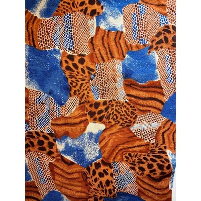 Parcheado en la selva - Tela de acolchado de algodón novedosa - Por yarda - Azul serpiente guepardo Foto 1 de 3