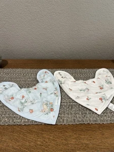 Lou Lou Lollipop Bibs Set Of 2 Bandana NWOT Bunnies Carrots Strawberries - Picture 1 of 8