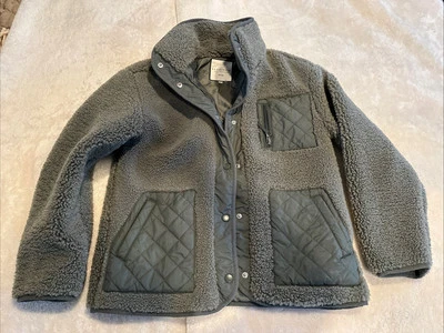 NUEVA Chaqueta de Peluche Bagatelle Mujer Mediana Verde Acolchada Bolsillos Frente a Presión Pequeña Foto 1 de 4