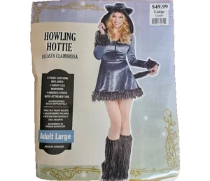 Heulender Hottie Wolf Kostüm für Erwachsene - groß (10-12) grau - Bild 1 von 2