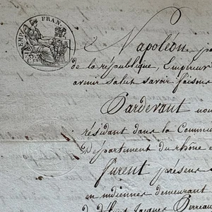 NAPOLEON RELATED DOCUMENT from 1808 - Picture 1 of 7
