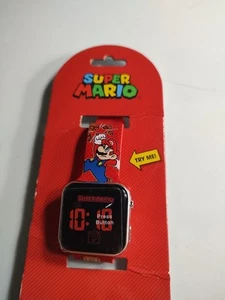 Reloj Pulsera Super Mario Brothers Niños Digital LED Rojo - TOTALMENTE NUEVO - Imagen 1 de 6