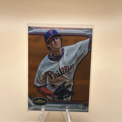 2012 Topps Finest ORANGE Refractor /99 Cole Hamels #75 Phillies RARE - Image 1 of 2