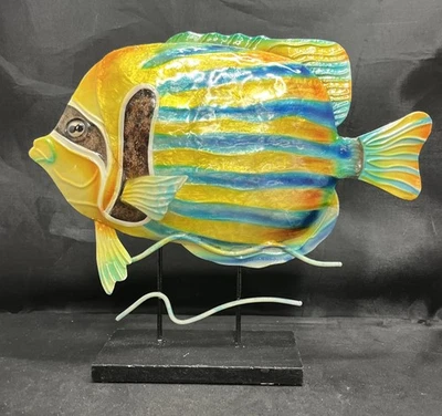 Estatua decorativa de pez ángel de metal C1201212 Foto 1 de 4