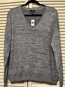 Maglione Donna Gap Nuovo con Etichette Leggero GRIGIO ARGENTO SCINTILLANTE SCINTILLANTE Elastico Morbido L - Foto 1 di 6