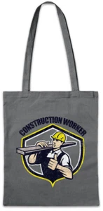 Construction Worker I Stofftasche Einkaufstasche Housebuilder Mason Homebuilder - Picture 1 of 1