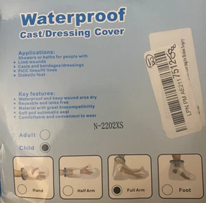 Kids Full Arm Waterproof Cast/Dressing Cover for Shower Bath Watertight Cast - Picture 1 of 3