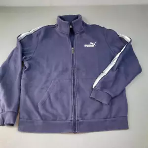 Puma Track Jacket Blue Size M men's Full Zip Fleece Sportswear CL1 - Picture 1 of 9