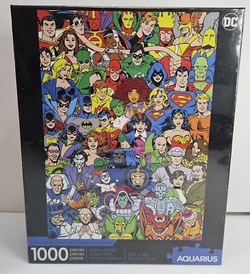 DC Comics Retro Cast 1000 Piece Jigsaw Puzzle Aquarius New In Box Sealed - Image 1 of 2