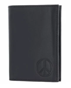 oxmox Leather RFID Protect billetera combinada Peace negra nueva - Imagen 1 de 10