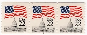 Scott #2115 Flag over Capitol Dome Plate Number Coil (PNC) of 3 Stamps - MNH - Picture 1 of 1