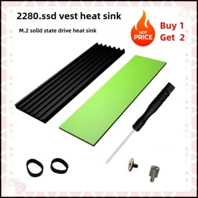 1 kaufen 2 erhalten M.2 NVME 2280 SSD Festplatten Kühlkörper Kühler mit 1mm Wärmeleitpad - Bild 1 von 3