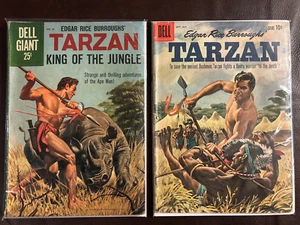 Tarzan King Of The Jungle Dell Giants #37 & Edgar Rice Burroughs' Tarzan #120 - Picture 1 of 12