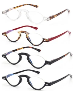 🔥Blue Light Blocking Readers Half Rimless Half Moon Reading Glasses Personality - Picture 1 of 20