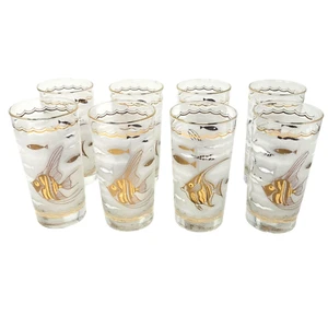 8 Vintage Libbey Marine Life Atomic Angel Fish Seahorse Glasses Retro MCM - Picture 1 of 7