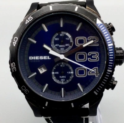 Diesel двойной вниз часы мужчин DZ-4312 51 мм черный тон Дата кожи новый аккумулятор - Изображение 1 из 4