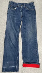 Vtg 80s Levis Jeans Men 32x32 Orange Tab Red Fleece Lined Made In USA 39103 2517 - Picture 1 of 21