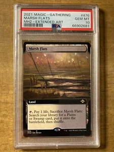 MTG✨MARSH FLATS Ext Art✨MH2 PSA 10 GEM MINT RARE Enemy SAC/FETCH Land POP 2 ! - Picture 1 of 2