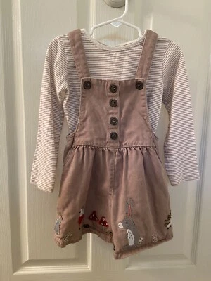 Próximo Reino Unido Niñas Apliques Animales del Bosque Mameluco Corto Conjunto de 2 Piezas Talla 2-3 años Foto 1 de 4