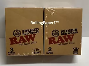 RAW PRESSED BUD PRE-ROLLED CONES -YOU GET BOTH Displays 1 1/4 and King Size READ - Picture 1 of 4