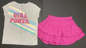 Girl's Gymboree Outfit Size 7 - "Girl Power" Top w/ Hot Pink Skirt EUC - Picture 1 of 7