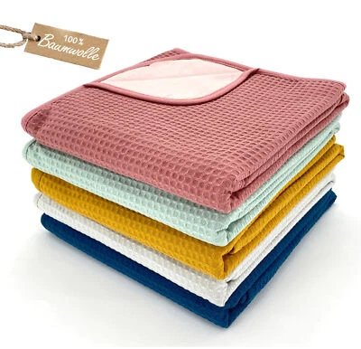 heimtexland ® Babydecke Waffelpique Baumwolle Baby Decke Geschenk Geburt Typ813
