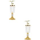  2 Pack Candy Jars for Buffet Gold Decor Clear Stand Household Banquet