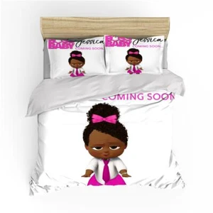 A Cute Girl With A Bow 3D Quilt Duvet Doona Cover Set Pillow case Print - Bild 1 von 4