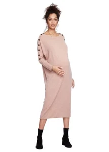 Hatch Maternity Women’s THE LOU DRESS Wool/Cashmere Pink Size O/S (ONESIZE) NEW - Picture 1 of 2