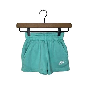 NIKE Girl’s Fleece Shorts Turquoise & White Size XS - Picture 1 of 4