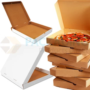 Plain Pizza Boxes, Takeaway Pizza Box, Strong Quality Postal Boxes 7 - 20 Inch - Picture 1 of 1