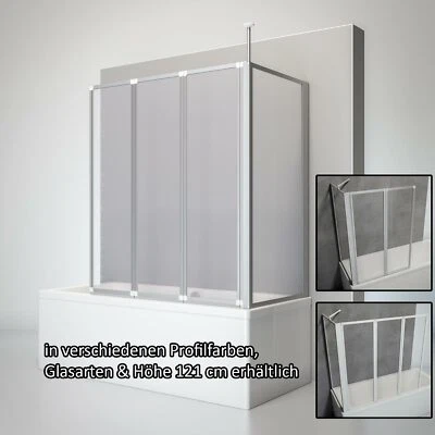 Schulte Duschwand für Badewanne Badewannenaufsatz 2- und 3-teilig Tiefe 68-75 cm