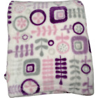 Little Miracles Purple Gray Flower Circles Baby Girl Blanket Costco White 32x44