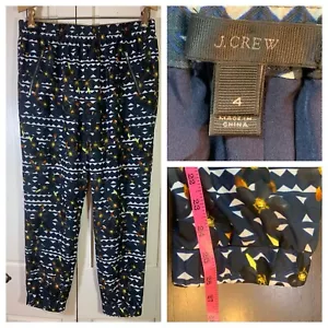 J Crew Hidden Floral Turner Pants Joggers Women 4 Athleisure Comfort Sporty Prep - Picture 1 of 12