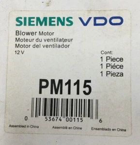 Genuine Siemens vdo Blower Motor pm115 - Picture 1 of 2