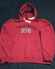 Triumph Motorcycle Company Hoodie XXL Pullover Spellout 02 Flag Patch Mens EUC