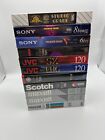 Lot Of 11 Assorted Blank VHS Tapes. Studio Grade, Sony, Scotch, Maxwell, RCA